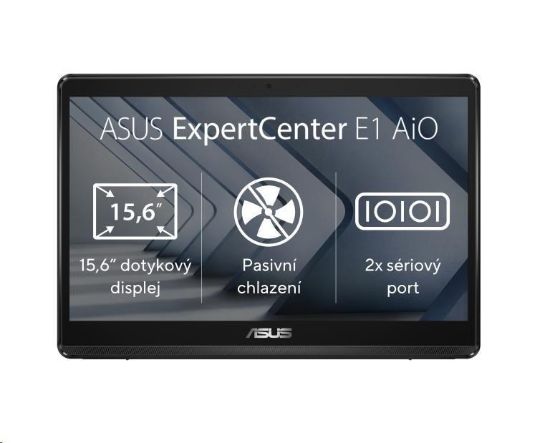 Obrázek ASUS PC AiO ExpertCenter E1 (E1600WKAT- MR4128X), Celeron N4500, 15.6" 1920 x 1080, 4GB, 128GB SSD, UHD, W11 Pro, Black