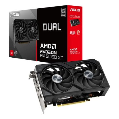 Obrázek ASUS VGA AMD Radeon RX 9060 XT DUAL OC 8GB, RX 9060 XT, 8GB GDDR6, 2xDP, 1xHDMI