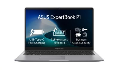 Obrázek ASUS NTB ExpertBook P1 (P1503CVA-S70621), i3-1315U, 15,6" FHD, 8GB, 512GB SSD, UHD, No OS, Misty Grey
