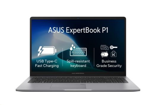 Obrázek ASUS NTB ExpertBook P1 (P1503CVA- S71152X), i3- 1315U, 15.6" FHD, 16GB, 512GB SSD, UHD, W11 Pro, Misty Gray