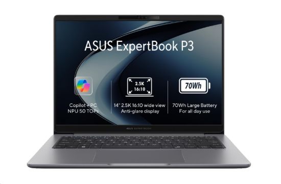 Obrázek ASUS NTB ExpertBook PM3 (PM3406CKA- NZR732X), AI 7 350, 14" 2560x1600, 32GB, 1TB SSD, Radeon, W11 Pro, Misty Grey