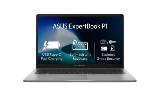 Obrázek ASUS NTB ExpertBook P1 (P1503CVA- S71109X), i5- 13420H, 15.6" 1920x1080, 16GB, 512GB SSD, UHD, W11 Pro, Misty Grey