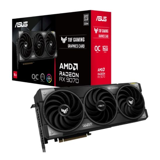Obrázek ASUS VGA AMD Radeon RX 9070 TUF GAMING OC 16GB, RX 9070, 16GB GDDR6, 3xDP, 1xHDMI