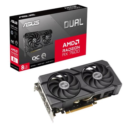 Obrázek ASUS VGA AMD Radeon RX 7600 DUAL 8GB EVO OC, 8GB GDDR6, 3xDP, 1xHDMI