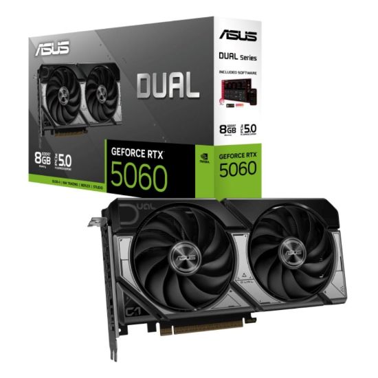 Obrázek ASUS VGA NVIDIA GeForce RTX 5060 DUAL 8GB, 8GB GDDR7, 3xDP, 1xHDMI
