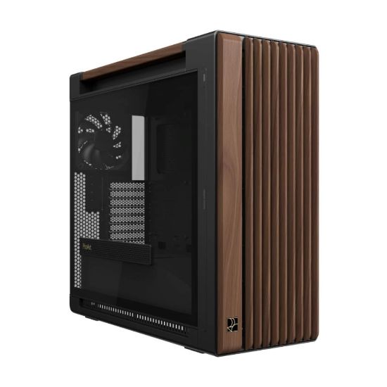 Obrázek ASUS case PROART PA602 WALNUT WOOD MODERN TG, Mid Tower, průhledná bočnice, černá