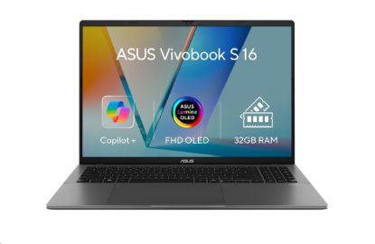 Obrázek ASUS NTB Vivobook S 16 (M3607KA- OLED022X), R7 AI 350, 16" 1920x1200 OLED, 32GB, 1TB SSD, Radeon, W11 Pro, Matte Gray