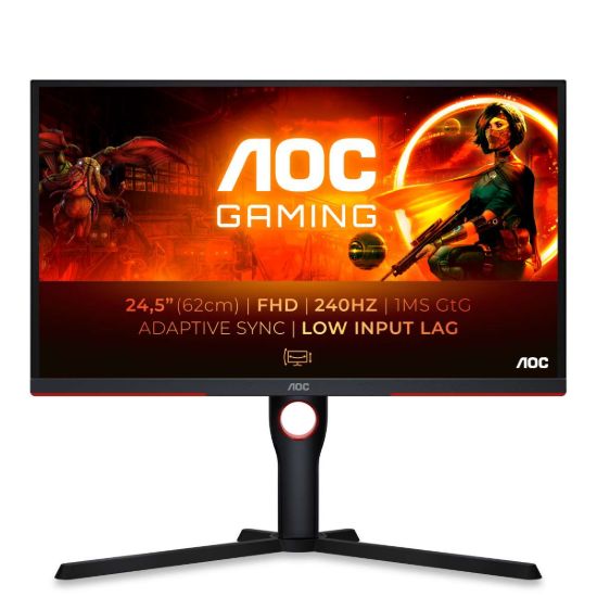 Obrázek AOC MT VA LCD WLED 24, 5" 25G3ZM/ BK - VA panel, 240Hz, 1920x1080, 2xHDMI, DP, pivot