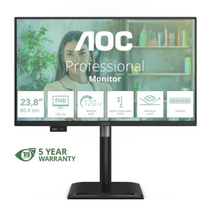 Obrázek AOC MT 23, 8" 24P4U - 1920x1080, IPS, 120Hz, 1xVGA, 1xHDMI, 1xDP, USBhub, Repro, Pivot