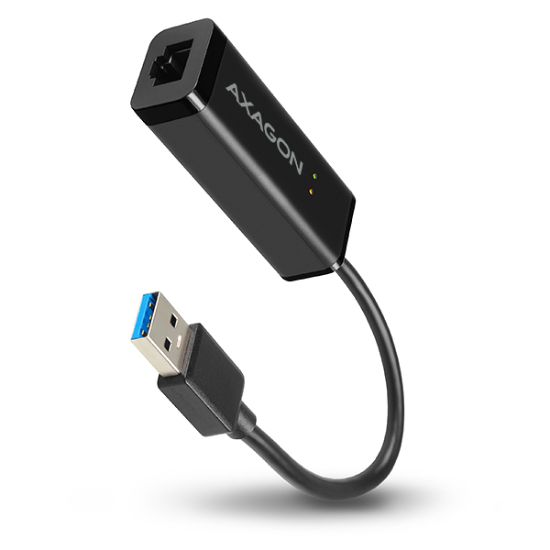 Obrázek AXAGON ADE- SR, USB- A 3.2 Gen 1 - Gigabit Ethernet síťová karta, auto instal, černá