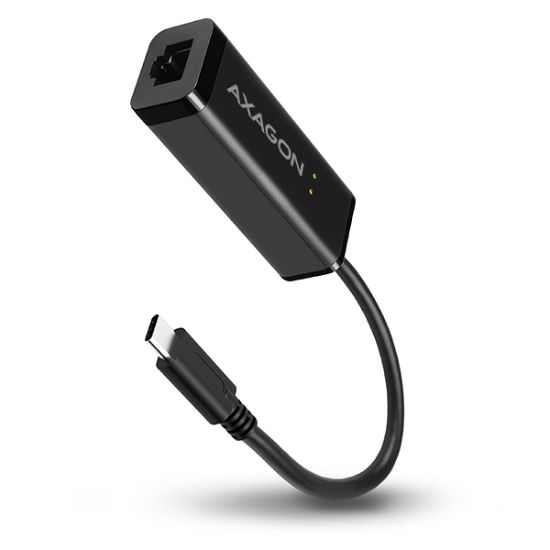 Obrázek AXAGON ADE- SRC, USB- C 3.2 Gen 1 - Gigabit Ethernet síťová karta, auto instal, černá