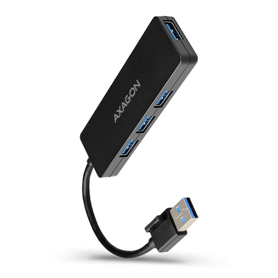 Obrázek AXAGON HUE- G1A, 4x USB 3.2 Gen 1 SLIM hub, kabel Type- A 14cm napevno