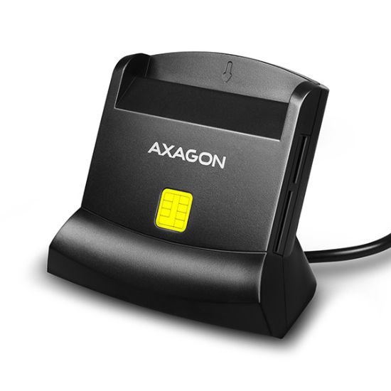 Obrázek AXAGON CRE- SM2, USB- A StandReader 4- slot čtečka Smart card (eObčanka) + SD/ microSD/ SIM, kabel 1.3 m