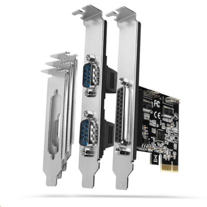 Obrázek AXAGON PCEA- PSN, PCIe řadič - 1x paralelní (LPT) + 2x sériový port (RS232) 250 kbps, vč. LP