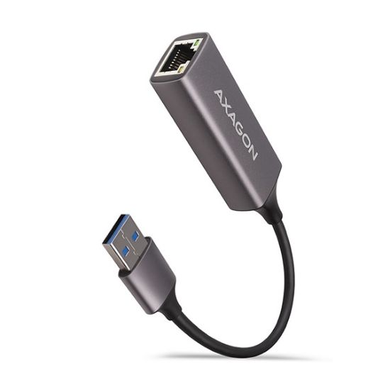 Obrázek AXAGON ADE- TR, USB- A 3.2 Gen 1 - Gigabit Ethernet síťová karta, auto instal, titanově šedá