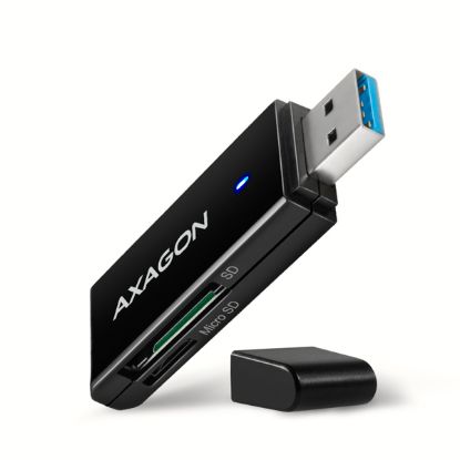 Obrázek AXAGON CRE- S2N, USB- A 3.2 Gen 1 - SUPERSPEED čtečka karet, 2- slot & lun SD/ microSD, podpora UHS- I