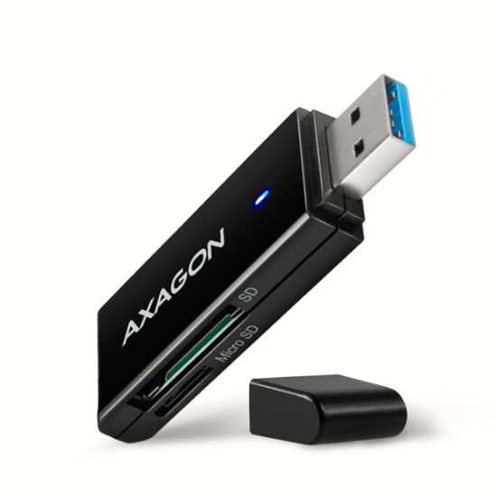 Obrázek AXAGON CRE- S2N, USB- A 3.2 Gen 1 - SUPERSPEED čtečka karet, 2- slot & lun SD/ microSD, podpora UHS- I