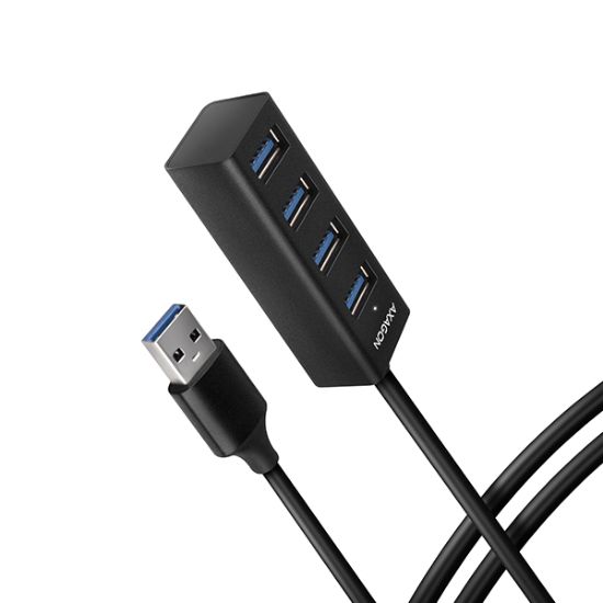 Obrázek AXAGON HUE- M1AL, 4x USB 3.2 Gen 1 MINI hub, kovový, kabel USB- A 1.2m