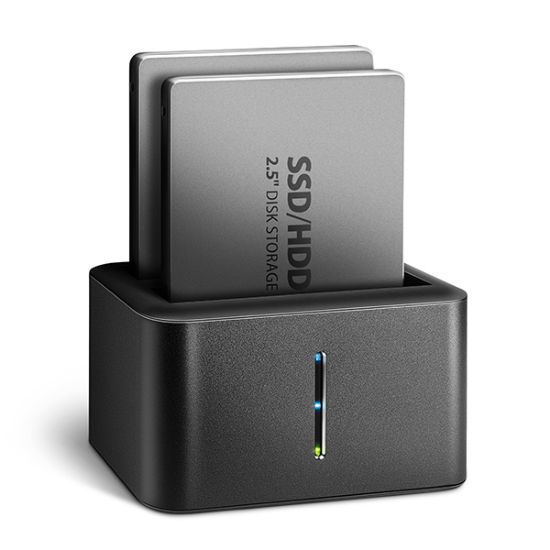 Obrázek AXAGON ADSA- D25, USB 3.2 Gen 1 - 2x SATA 6G 2.5" SSD/ HDD CLONE MINI dokovací stanice