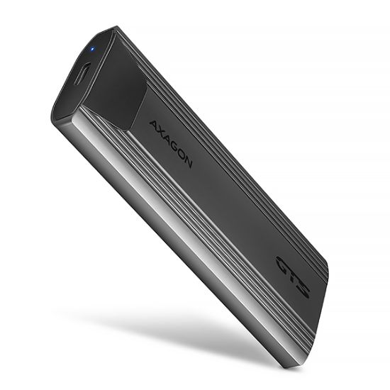 Obrázek AXAGON EEM2- GTS2, USB- C 10Gbps - M.2 NVMe & SATA SSD kovový THIN box, bezšroubkový