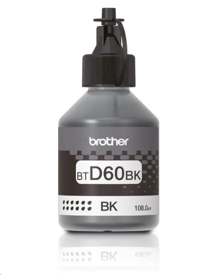 Obrázek BROTHER INK BT- D60BK black pro T4xx, T5xx, T7xx, T9xx cca 6000 stránek, bezpigmentový - INKTANK