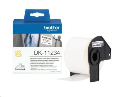 Obrázek BROTHER DK- 11234 - Originální samolepicí štítek na oděv - černý tisk na bílém podkladu, 60 mm x 86 mm