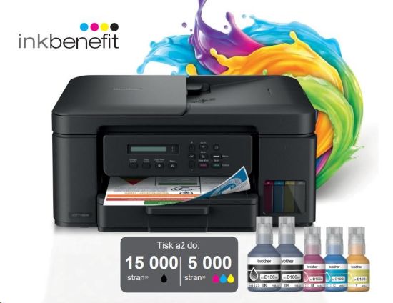 Obrázek BROTHER multifunkce inkoustová DCP- T730DW - A4 128MB 2400x600 16ppm ADF USB 2.0. WIFI - INKTANK