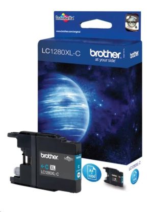 Obrázek BROTHER INK LC- 1280XLC, azurový inkoust pro MFC- J6910DW, 1 200 str.
