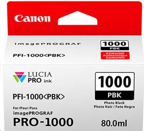 Obrázek Canon CARTRIDGE PFI- 1000PBK photo černá pro ImagePROGRAF PRO- 1000 (256 str.)
