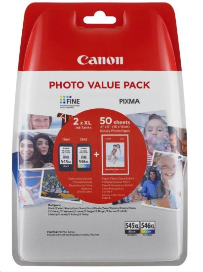 Obrázek Canon CARTRIDGE PG- 545XL/ CL- 546XL- fotopapír GP 501 multipack pro Pixma MG a Pixma TS 305, 3150, 3151 (400 str.)