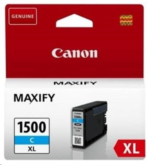 Obrázek Canon CARTRIDGE PGI- 1500XL C azurová pro Maxify MB2050, MB2150, MB2350, MB2750 a MB2755 (1020 str.)