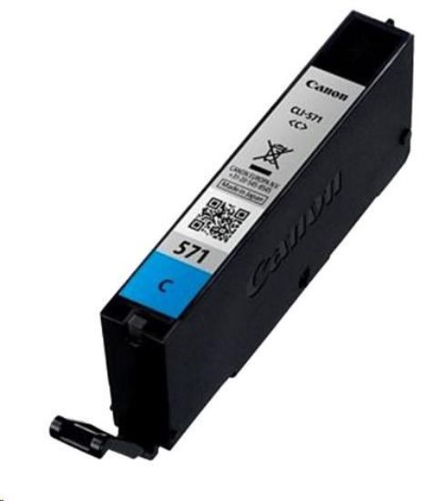 Obrázek CANON CARTRIDGE CLI- 571 C azurová pro PIXMA MG575x, MG685x, MG775x, TS505x, TS605x, TS805x, TS905x (311 str.)