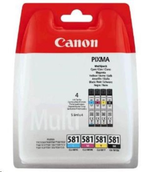 Obrázek Canon CARTRIDGE CLI- 581 BK/ C/ M/ Y 4 x 5, 6ml PHOTO VALUE pro TS615x, TS6250, TS705, TS825x, TS915x