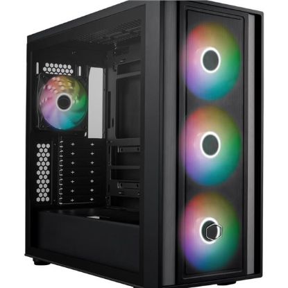 Obrázek Cooler Master case MasterBox 600, ATX, Průhledná bočnice, 3x 140mm ARGB Fan, 1x 120mm ARGB Fan, ARGB Hub, Černá