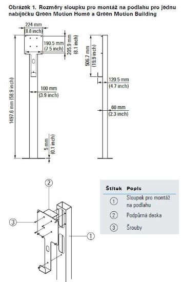 Obrázek Eaton Stojan pro montáž nabíjecí stanice na podlahu, pro 2 nabíjecí stanice GMB nebo GMH
