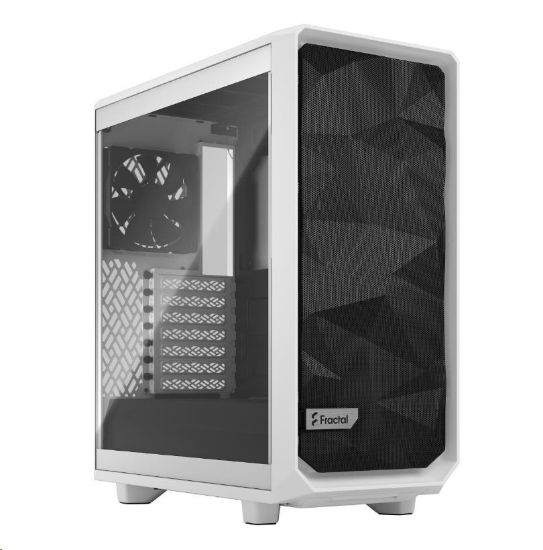 Obrázek FRACTAL DESIGN skříň Meshify 2 Compact White TG Clear Tint, USB 3.1 Type- C, 2x USB 3.0, bez zdroje, mATX