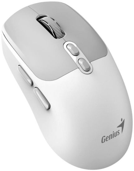 Obrázek GENIUS myš NX- 8080S BT/ duální Bluetooth + 2, 4GHz/ 1600 dpi/ Copilot/ bezdrátová/ tichá/ bílošedá