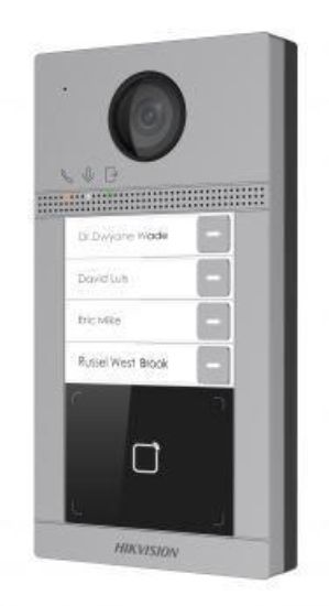 Obrázek HIKVISION DS- KV8413- WME1(C)/ FLUSH/ EUROPE BV, IP dveřní interkom 4- tlač., čtečka karet, 2MPx kamera, WiFi, zápustný