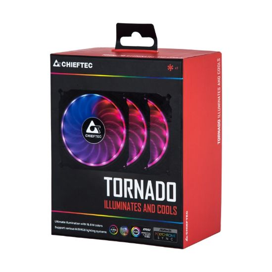 Obrázek CHIEFTEC RGB větrák TORNADO CF- 3012- RGB