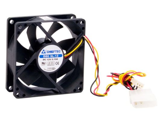 Obrázek CHIEFTEC větrák AF- 0825S, 80x80x25 mm Sleeve Fan, with 3/ 4pin connector