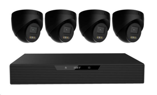 Obrázek N85P4 HOME NVR PoE recorder + 4x black camera, 3K+ (5 MPx) resolution, set