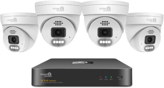 Obrázek iGET HOMEGUARD HGNVK84804 - kamerový PoE set 2K NVR 8CH + 4x venkovní kamera se zvukem