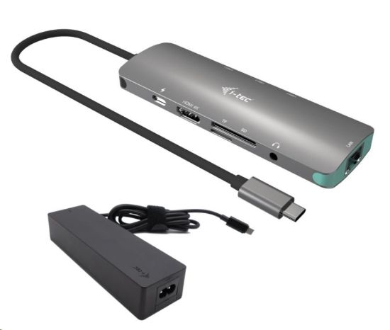 Obrázek i- tec USB- C Metal Nano Docking Station 4K HDMI LAN with Power Delivery 100 W + Charger 100W