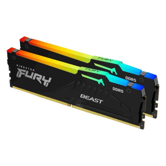 Obrázek KINGSTON DIMM DDR5 16GB (Kit of 2) 5600MT/ s CL40 FURY Beast RGB