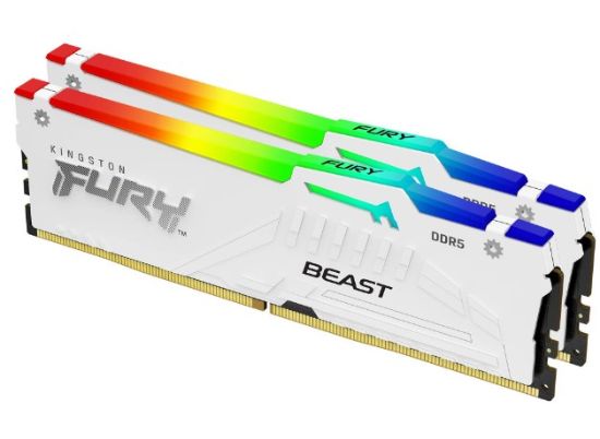 Obrázek KINGSTON DIMM DDR5 64GB (Kit of 2) 5600MT/ s CL36 FURY Beast Bílá RGB EXPO