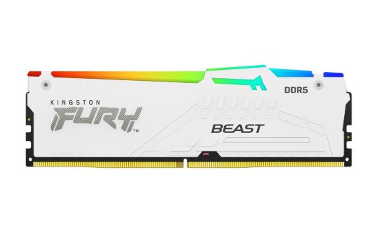 Obrázek KINGSTON DIMM DDR5 32GB 6400MT/ s CL32 Non- ECC FURY Beast RGB XMP, Bílá
