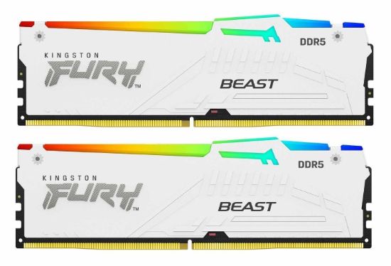 Obrázek KINGSTON DIMM DDR5 32GB (Kit of 2) 6400MT/ s CL32 Non- ECC FURY Beast RGB EXPO, Bílá