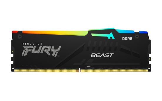 Obrázek KINGSTON DIMM DDR5 16GB 6800MT/ s CL34 Non- ECC FURY Beast RGB XMP, Černá