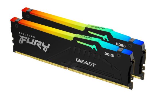 Obrázek KINGSTON DIMM DDR5 32GB (Kit of 2) 6800MT/ s CL34 Non- ECC FURY Beast RGB XMP, Černá