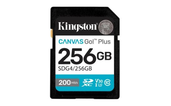 Obrázek Kingston SDXC karta 256GB Canvas Go! Plus, R: 200/ W: 160MB/ s, Class 10, UHS- I, U3, V30